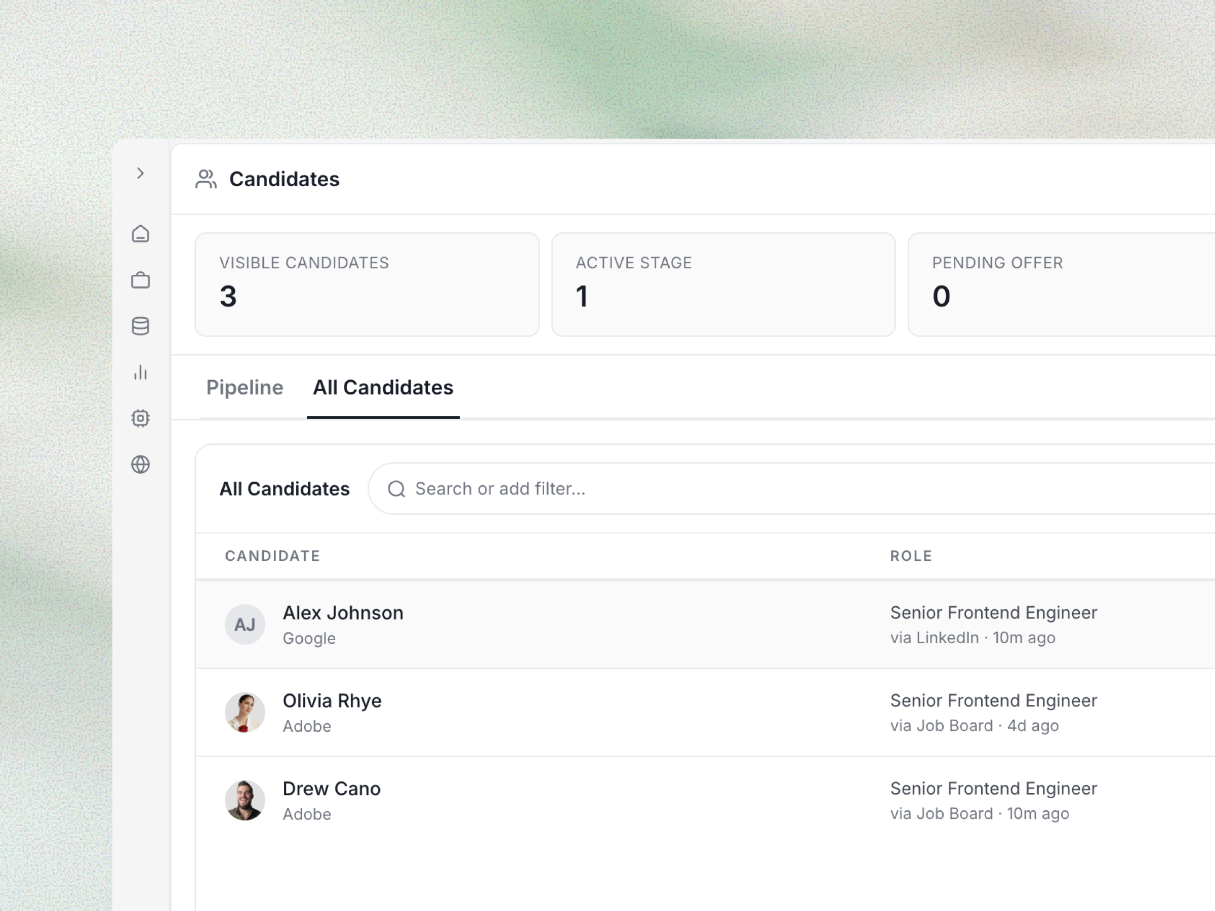 Ploid enterprise candidates view